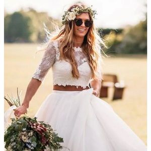 2 piece bridal dress
